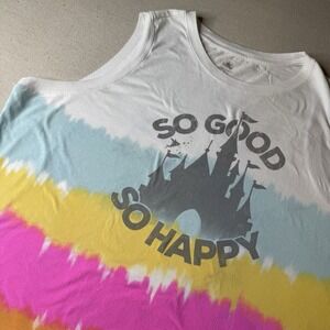 DISNEY Women's "So Good So Happy" Fantasyland Castle Tie Dye Tank Top Size  3X